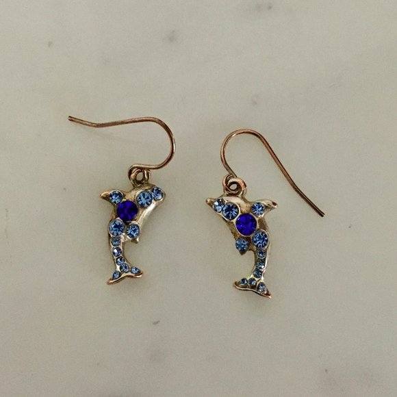 Cute Dolphin Bracelet and Earrings Silver Blue - Picture 3 of 6